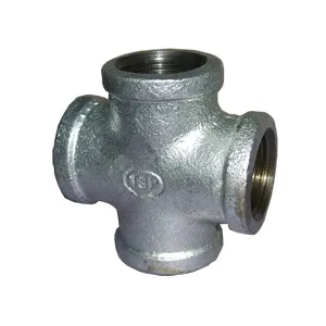 Raccords de tuyauterie en fonte malléable galvanisée à bandes croisées, raccord en T à quatre voies, marque TSP - Product Image 3