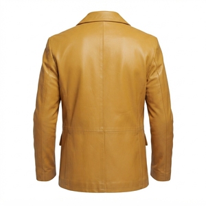 Chaqueta Blazer de Moda Premium para Hombre, de Cuero Genuino de Vaca, con Cuello Alto, Impermeable y Ecológica, Proveedor OEM ODM Personalizado - Product Image 3