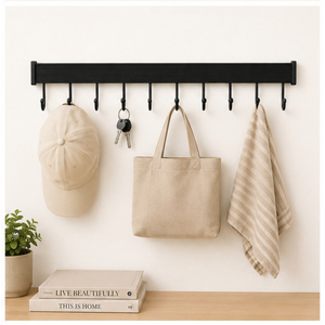 Vintage Wall Mounted Kitchen Utensil Rack with <b>Hooks</b> Metal Kitchen <b>Rail</b> Organizer for Pots Pans & Spatulas Multi-Purpose Hanging - Product Image 4