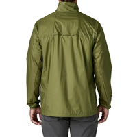 Jaket Soft Shell Pria Warna Hijau Zaitun, Resleting Seperempat, Tahan Air, Ukuran Reguler, Cocok untuk Semua Musim, Pakaian Luar Ruangan dengan Kantong