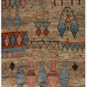 Tapis marocain en coton multicolore fait main et noué à la main, motif moderne, résistant aux taches, rembourré, pour salon, chambre d'enfant, hôtel, prière - Product Image 6