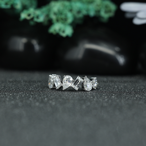 แหวนแต่งงานเพชรทรงหลายเหลี่ยมหรูหรา เงินแท้ 925 แหวนทรงเรขาคณิตสำหรับผู้หญิง เครื่องประดับชั้นดี - Product Image 4