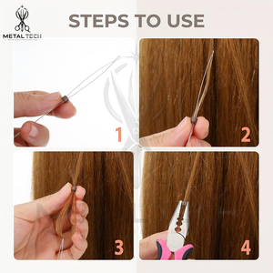 Professional Wholesale Stainless Steel Durable Reusable Hair Extensions Micro Rings Beads <b>Threader</b> Loop Wire Pulling Hook <b>Needle</b> - Product Image 6