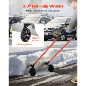 Pelle à neige à roues de 24 pouces avec lame inclinée bidirectionnelle et manche métallique réglable à 90 degrés - Product Image 3