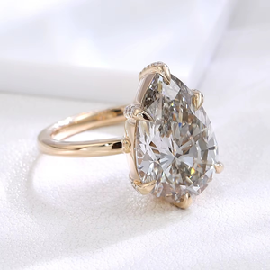 Anillo de Diamante Cultivado en Laboratorio de Oro Sólido de 10K, Forma de Pera, Color D, VVS, 5 CT, Anillo de Compromiso con Diamante Cultivado en Laboratorio, Certificado IGI - Product Image 4