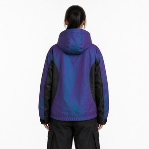 Custom Women's Purple Blue Nylon Windbreaker <b>Jacket</b> Y2K Streetwear Zip Up Hooded Wholesale <b>Jacket</b> Supplier USA men's <b>jackets</b> - Product Image 2