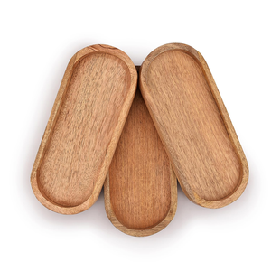 Plateau de service ovale en bois avec bord surélevé, plateau rustique pour le petit-déjeuner, le café, le thé, la maison, le restaurant, le café, l'hôtel - Product Image 4