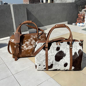 Sac de voyage pliable en cuir véritable de vache avec poils, léger et durable, capacité 20-35L, modèle LHODB-0012 - Product Image 6
