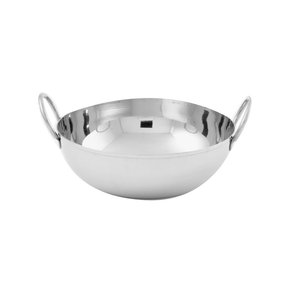 Plat de service en acier inoxydable le plus vendu pour la cuisine indienne, Daal Curry Kadai Wok Bowl Karahi avec poignée en acier, logos personnalisés, compatible lave-vaisselle - Product Image 1