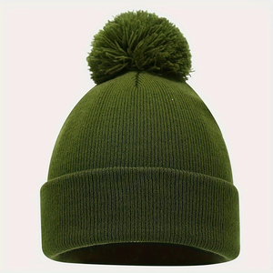 Gorro de Punto Ultra Suave con Pompón, Gorro Cálido Informal para Uso Diario, Gorro de Invierno con Pompón y Patrón Jacquard - Product Image 6