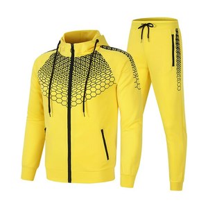 Conjunto Deportivo para Hombre, Gris, con Capucha, Cierre Completo, Estampado Geométrico, Sudadera y Pantalones Deportivos, Transpirable, Poliéster, Ropa de Otoño, Alta Calidad, Talla M - Product Image 5