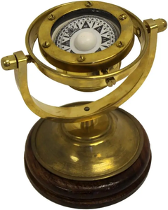 Boussole à cardan en laiton faite à la main, instrument de navigation nautique antique, indicateur de direction maritime vintage pour la décoration marine et les voyages - Product Image 6