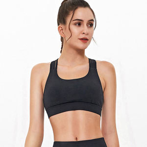 Soutien-gorge de sport sans armatures pour femme, dos nageur, couleur unie, respirant, tricoté, toutes saisons - Product Image 2
