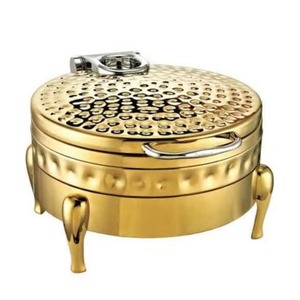 Stainless Steel Round Chafing Dish With Lid 24cm Insulated Food Warmer Casserole Classic Design Polished Finish - Product Image 3