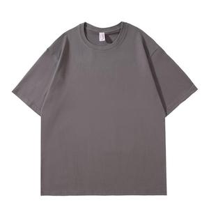 T-shirt en coton épais à grammage élevé pour homme, coupe oversize avec épaules tombantes, col doux, confortable et respirant, uni, pour un style décontracté - Product Image 6