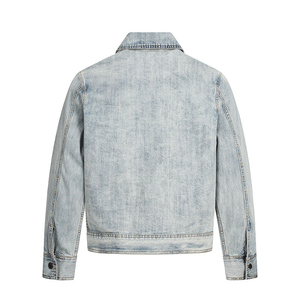 Best Quality <b>Men</b> <b>Denim</b> <b>Jackets</b> for Side Pockets Custom Logo Fashionable Streetwear High Quality <b>Denim</b> <b>Jacket</b> - Product Image 2