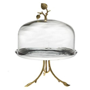 Dishwasher Safe for <b>Cakes</b> Cupcakes Pastries Desserts Industry Trending Handmade Eco-Friendly Metallic <b>Cake</b> <b>Stand</b> Glass Lid - Product Image 1