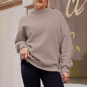 Women Mock Neck Sweatshirt Everyday Casual Wear - Product Image 4