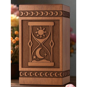 Standard Size Wooden Urn for Adult <b>Memorial</b> Wooden Ashes Urn with Fine Craftsmanship by AYAANS - Product Image 3