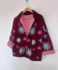 Trendy <b>Women</b>’s Suzani Velvet Bomber <b>Jacket</b> Reversible Bohemian Vintage Embroidered Coat Gift for Her - Product Image 4