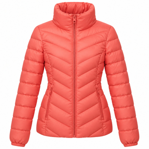 Wholesale Custom Printed Women's Puffer Jacket Breathable Nylon Oversized <b>Thick</b> Winter <b>Quilted</b> Cotton Canvas Custom Logos - Product Image 5