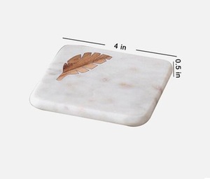 Premium <b>White</b> Marble Round Handcrafted 10mm Thick <b>Coaster</b> Plate Natural Stone Serving Tray Luxury Home Decor Gift - Product Image 3