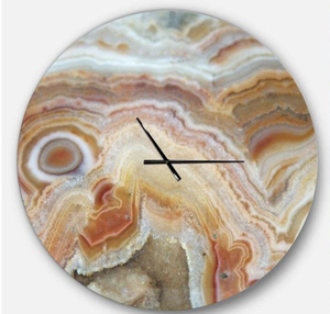 Round Marble <b>Wall</b> <b>Clock</b> Abstract Geometric Pattern Analog Quartz <b>Silent</b> Living Room Decor made by Tayyab Hanidcraft - Product Image 4