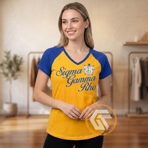 Camiseta de la Hermandad Femenina Sigma Gamma Rho, GREEK TREASURES, 100% Algodón Jersey, Cuello Redondo, Manga Corta, Transpirable - Product Image 5