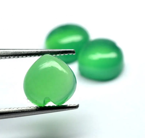 Cabujón de corazón liso de Calcedonia verde Natural de 8mm, piedras preciosas semipreciosas sueltas, joyería de moda de proveedor Regular verificado - Product Image 2