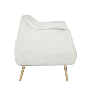 Poltrona di Lusso per Soggiorno, Elegante Rivestimento in Bouclé Bianco con Gambe in Metallo Dorato, Pezzo d'Arredo Raffinato - Product Image 5