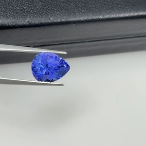 Pierre précieuse naturelle Tanzanite taille poire, bleu violet, facettée, pour la fabrication de bijoux, vente en gros - Product Image 1