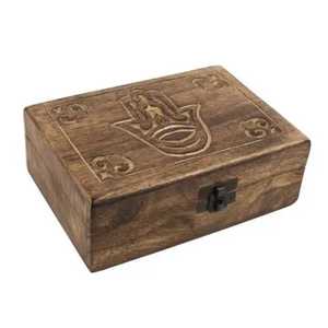 Caja de Joyería de Madera Tallada a Mano con Patrón Geométrico de Rejilla, Caja Rectangular para Guardar Recuerdos, Organizador - Product Image 4