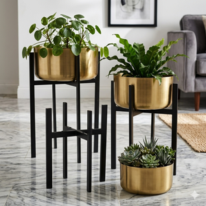 Support de fleurs classique en fer, durable, multi-usages, pour plantes d'intérieur, avec drainage, pour la décoration de la maison et du jardin - Product Image 2