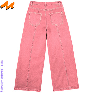 Pantalon décontracté pour femme Master Textile, coupe large, taille mi-haute, avec empiècements et surpiqûres, en tissu extensible respirant, idéal pour toutes les saisons et les occasions. - Product Image 2
