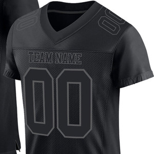 T-shirt de rugby personnalisé avec nom et numéro d'équipe, col en V, noir, pour homme, coupe ample, séchage rapide, uniforme d'équipe - Product Image 5
