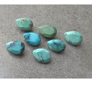 Turquesa Tibetana Natural, Calibrada, Facetada, Corte Cabujón, Forma de Pera, Gema para Joyería al por Mayor, Todos los Tamaños Disponibles - Product Image 6