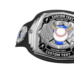 Ceinture de championnat de baseball haut de gamme, ceinture de titre personnalisée de haute qualité avec des motifs d'ailes et de batte - Product Image 3