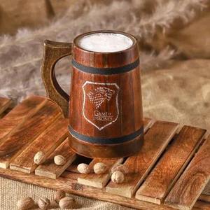 Handcrafted Vintage Eco-Friendly Wooden Mug with Lid and Hand Grip Microwave Safe CE Certified <b>for</b> Daily Use by Tradebyd - Product Image 2