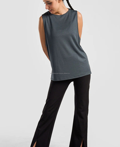 Débardeurs courts en maille de qualité supérieure pour femmes, couleur anthracite, respirants, séchage rapide, style streetwear, 100 % polyester, impression numérique - Product Image 4