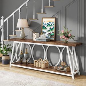 Mesa Consola de Estilo Industrial como Mesa de Sofá Detrás del Sofá - Product Image 6