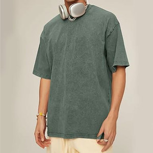 เสื้อยืดโอเวอร์ไซส์ผู้ชาย ล้างสีแบบแอซิด ยูนิเซ็กส์ ทรงหลวม แขนสั้น สไตล์ลำลอง สตรีทแวร์ ทรงแบ็กกี้ เสื้อพื้นฐาน สวมใส่สบาย สไตล์วินเทจ - Product Image 4