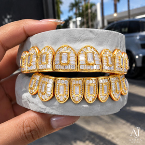 Parrillas Dentales de Latón Chapadas en Oro de 18K con Circonita Cúbica, Joyería Hip Hop para Fiesta o Regalo - Product Image 2