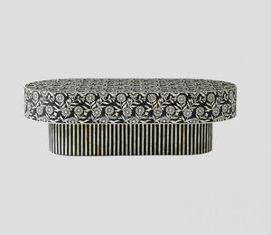 Meilleur prix Décoration intérieure Table basse Élégante incrustation d'os Design Forme hexagonale Bois massif pour Salon Bureau Usine directe - Product Image 3