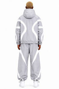 Men's Trendy Custom Colorblock Hooded Pullover Zipper <b>Lightweight</b> Polyester <b>jacket</b> for men Nylon Sport Windbreaker Tracksuit Set - Product Image 2