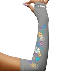 Manches de compression anti-UV grises pour femmes, en Spandex et Polyester, pour le cyclisme et les activités de plein air, effet rafraîchissant - Product Image 1