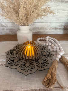 Support de lampe T en bois de bambou écologique Décoration de Noël durable faite à la main Design moderne pour salles de méditation Yoga Wellness - Product Image 3