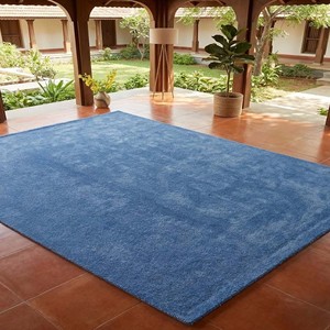 Alfombra Moderna Azul Claro, Hecha a Mano, Estilo Minimalista, para Dormitorio, Sala de Estar, Decoración Contemporánea para el Hogar, Diseño de Autor - Product Image 6