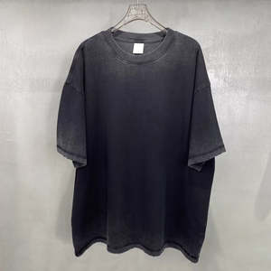 Camiseta de Hombre 100% Algodón, Nueva Colección Primavera-Verano, Estilo Retro Casual, Transpirable, 275g, Teñido Inverso, Deshilachado y Lavado - Product Image 3