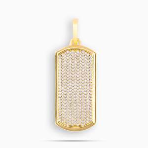 Luxury Moissanite <b>Dog</b> <b>Tag</b> Pendant Sterling Silver 18K Gold Plated Micro Pave Round Brilliant Cut Unisex Everyday Wear Necklace - Product Image 2