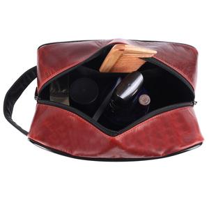 Bolsa de Aseo de Cuero Genuino de Grano Completo de Lujo para Hombre, Bolsa de Viaje Personalizada con Logotipo, Neceser de Cuero Portátil LNTB-0034 - Product Image 4